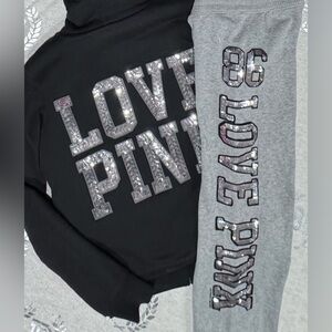 VS PINK VINTAGE BLING FAUX FUR SET